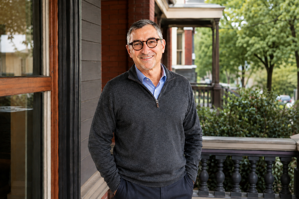 Michael DiFiore real estate agent standing in front of a Pittsburgh property